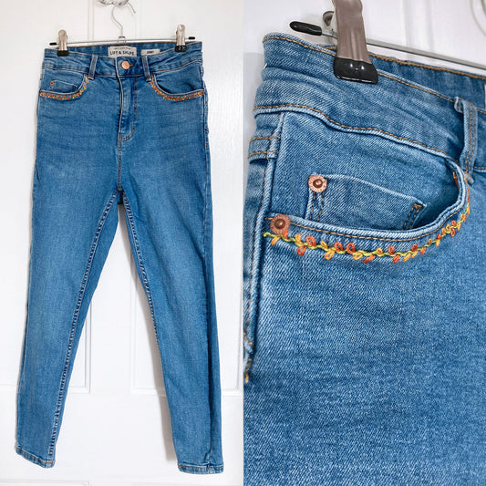 Size 8, New Look | Autumn leaves jeans | Ready to ship