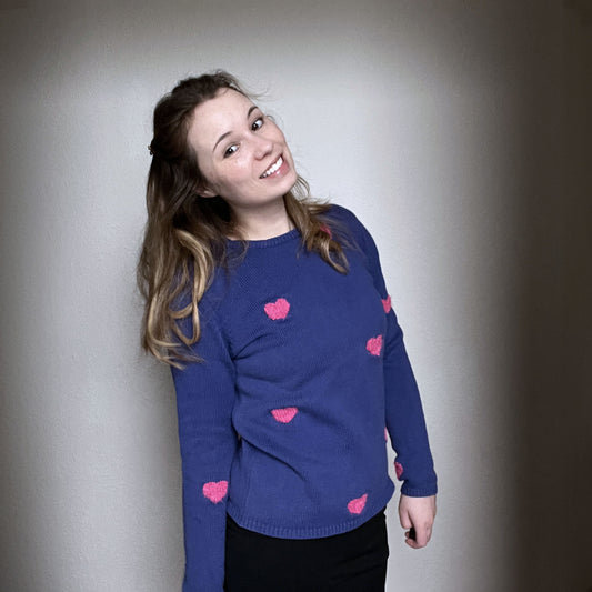 Size 10, M&S | Fluffy hearts jumper | Ready to ship