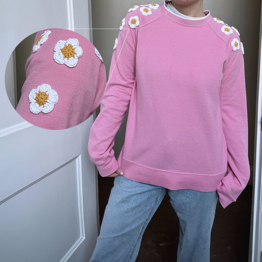 Size 10, Crew | Daisy Sweatshirt | Ready to ship