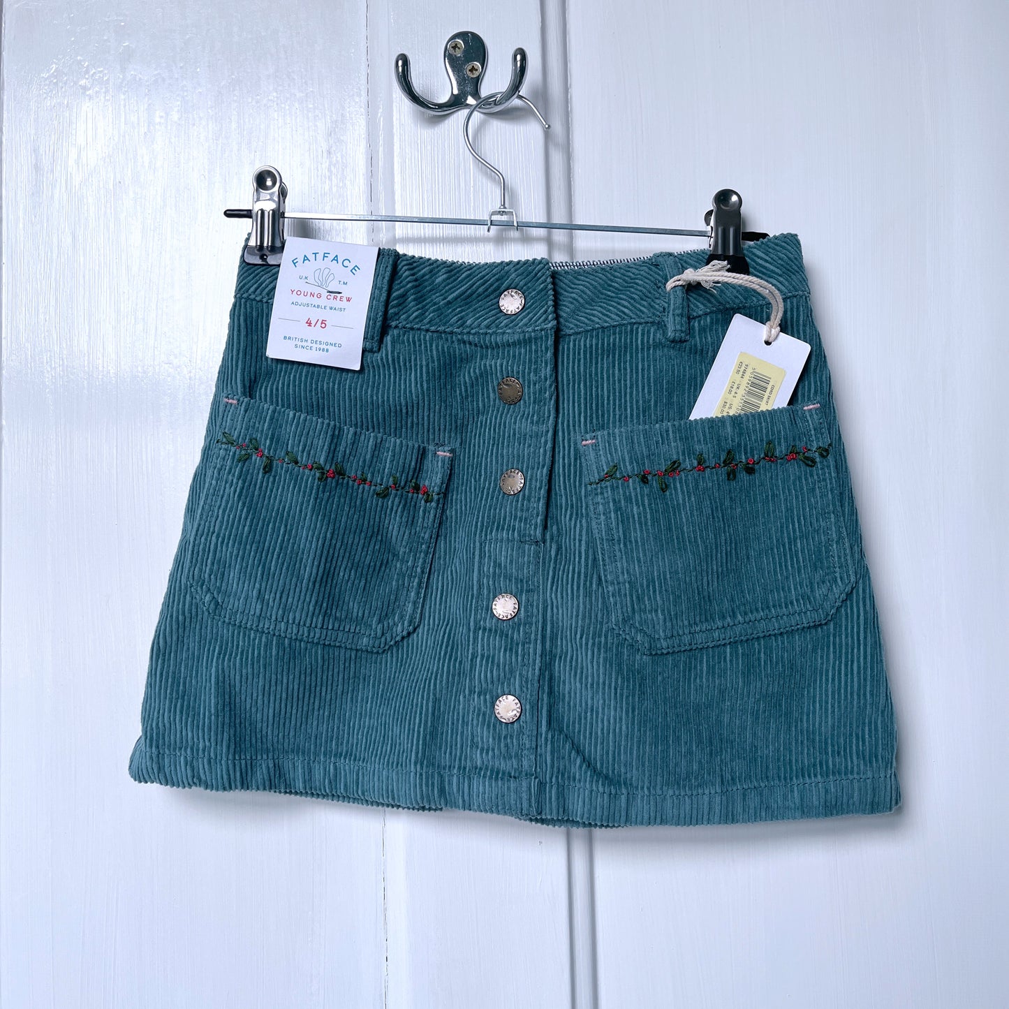 Age 4, Fat Face | Winter Holly skirt | Ready to ship