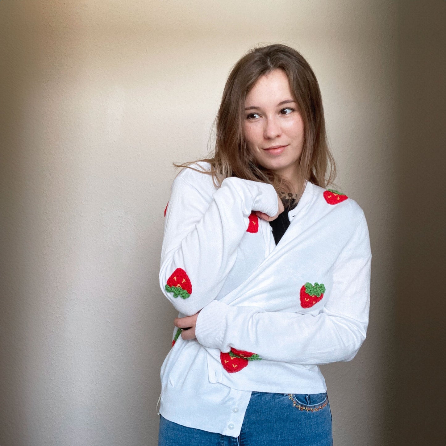 Strawberry cardigan - custom order