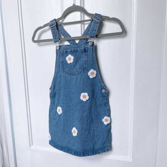 Age 8, Next | Daisy dungaree dress | Ready to ship