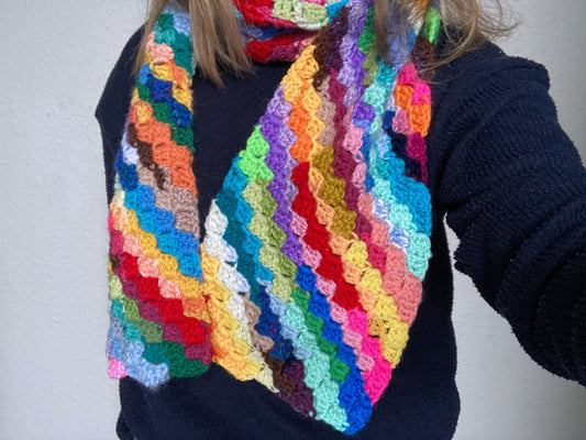 Rainbow confetti scarf