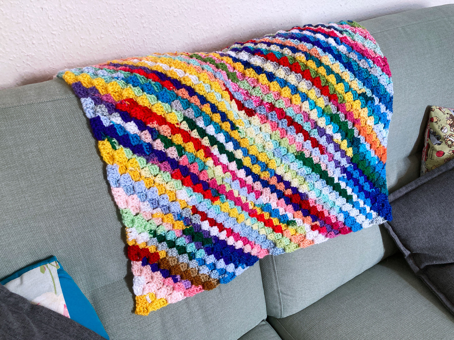 Rainbow confetti baby blanket