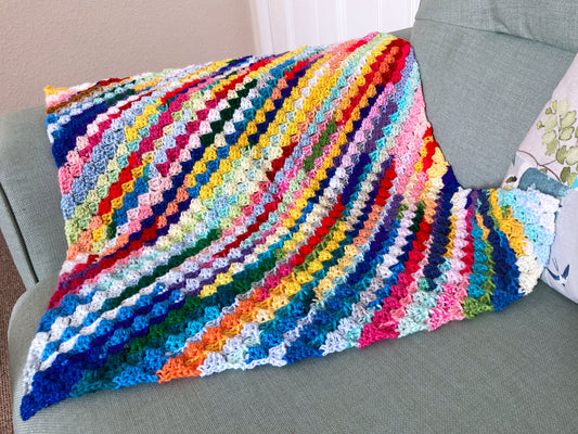 Rainbow confetti baby blanket