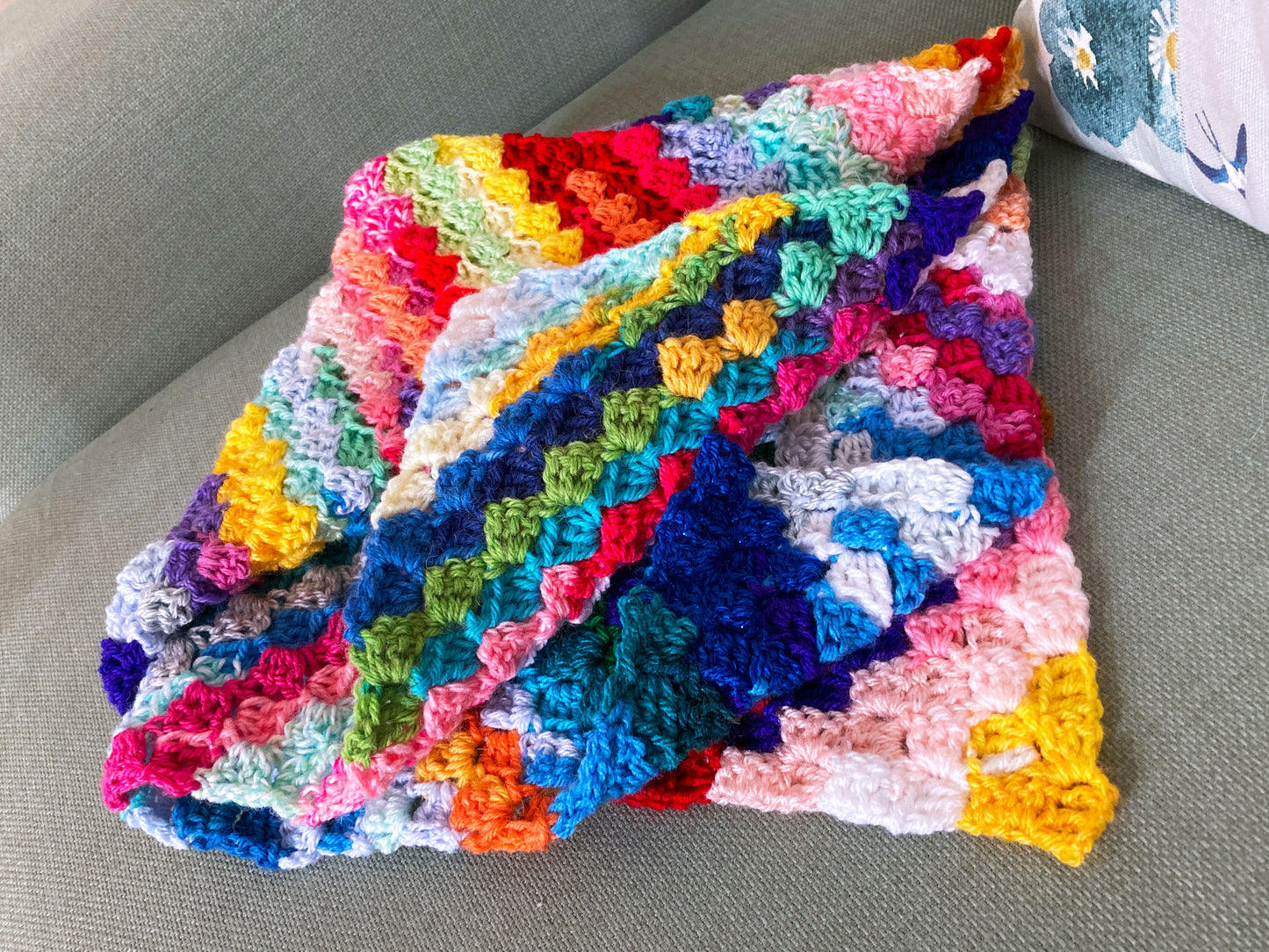 Rainbow confetti baby blanket