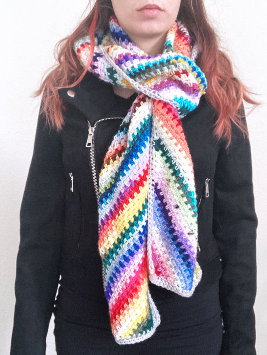 Rainbow moss scarf